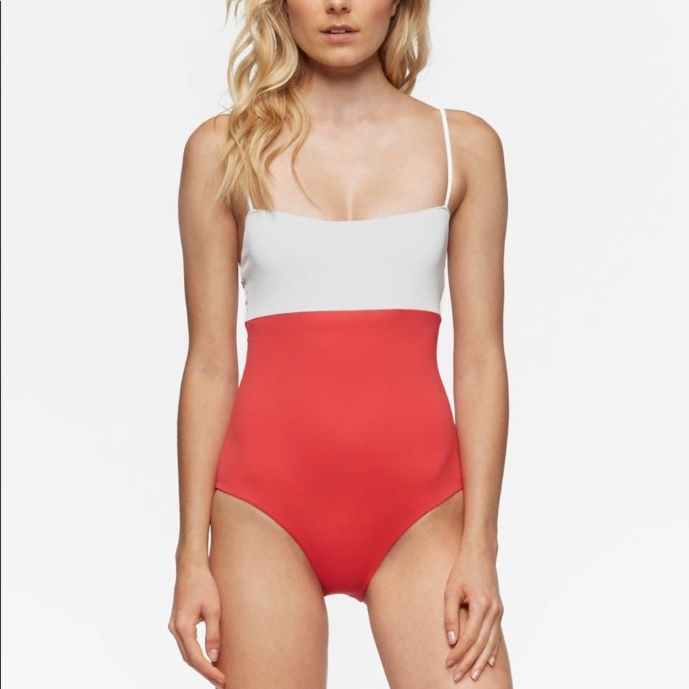 NWT Tavik Color Blocked Moderate One-Piece Swim Sold at Free People